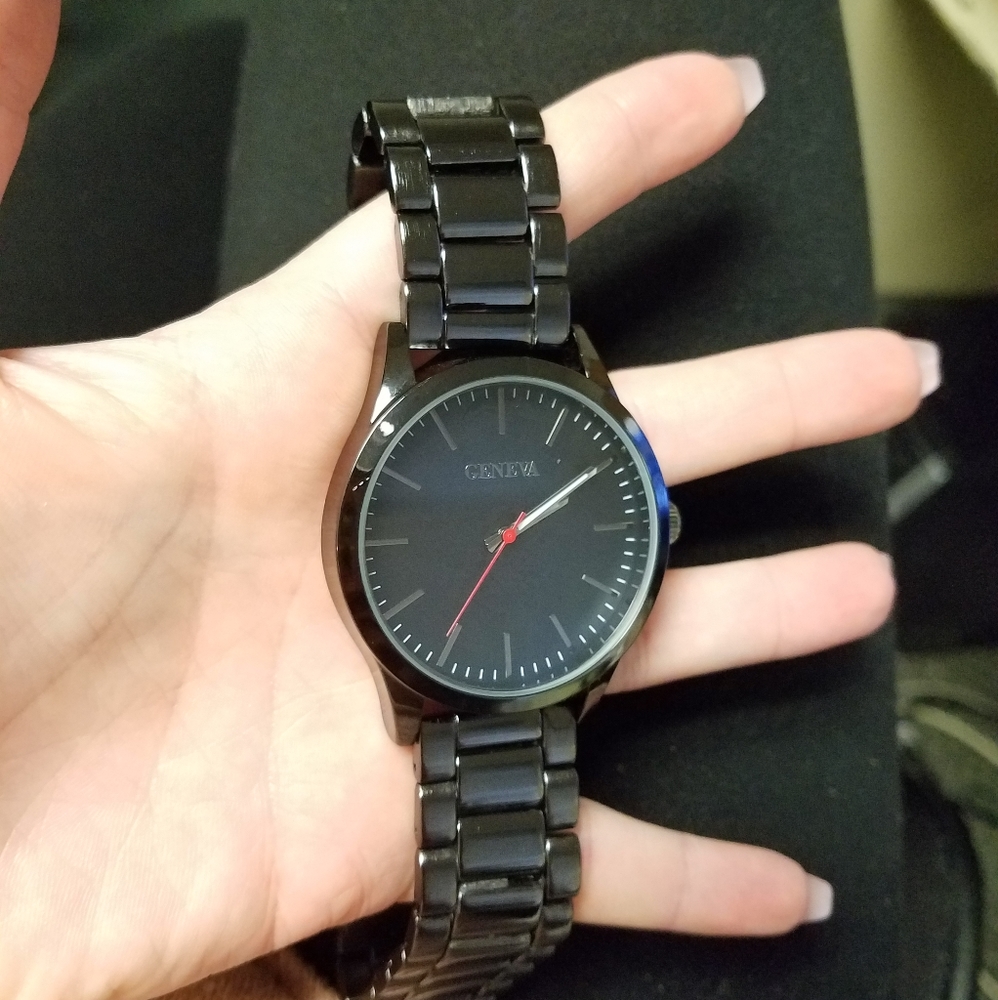 men's Geneva black watch